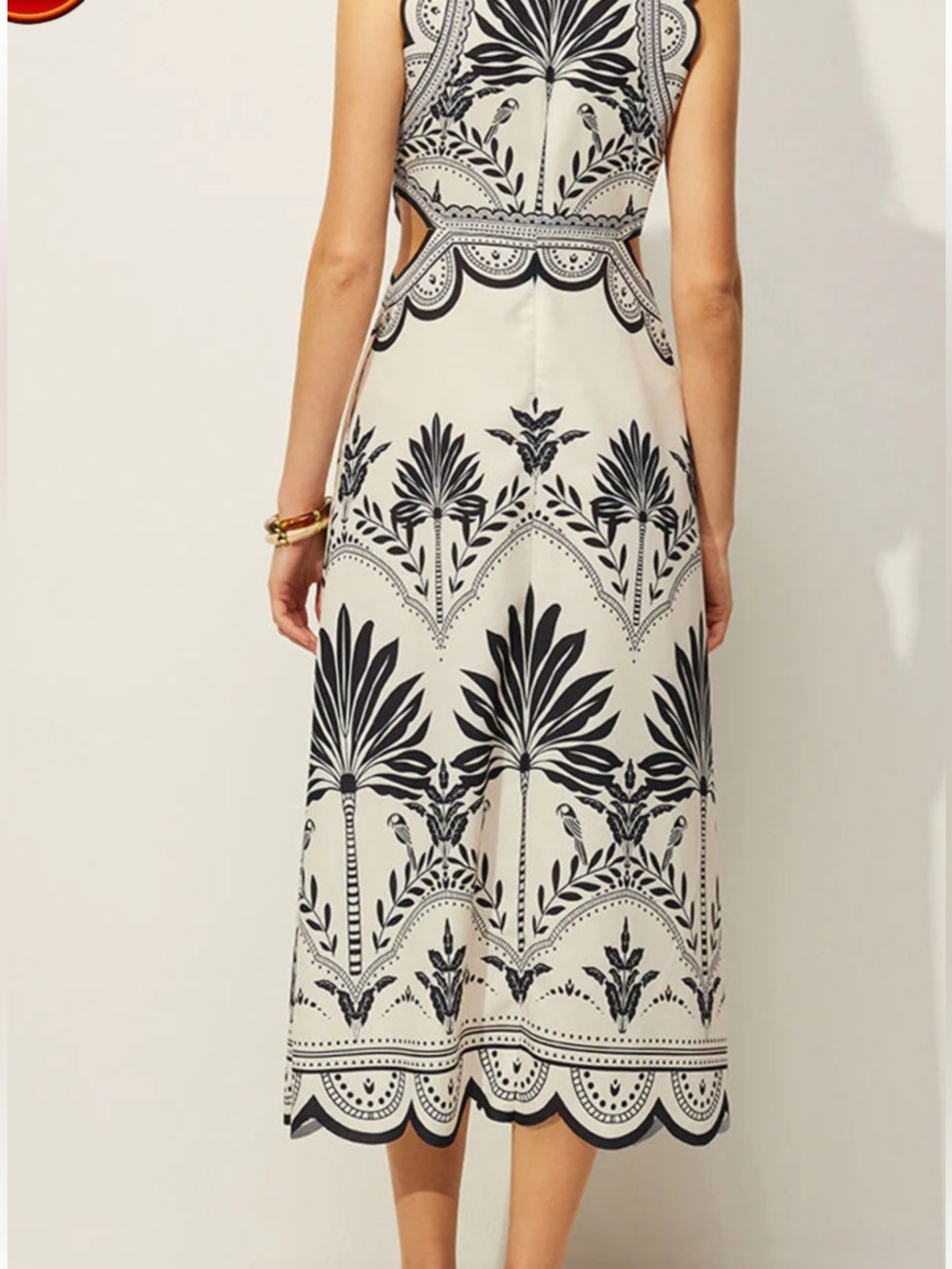 Commense Cut out Midi Dress Size Small NWT Black/Cream color - Picture 6 of 7